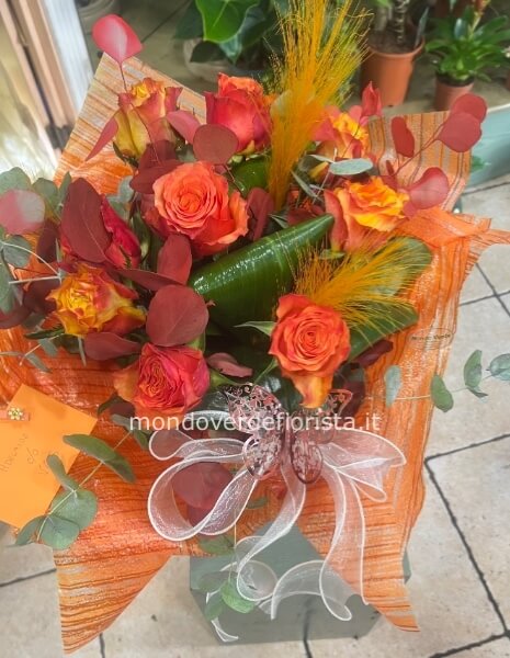 Bouquet di rose arancio